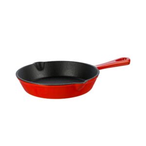 Enamelled cast iron pan, red